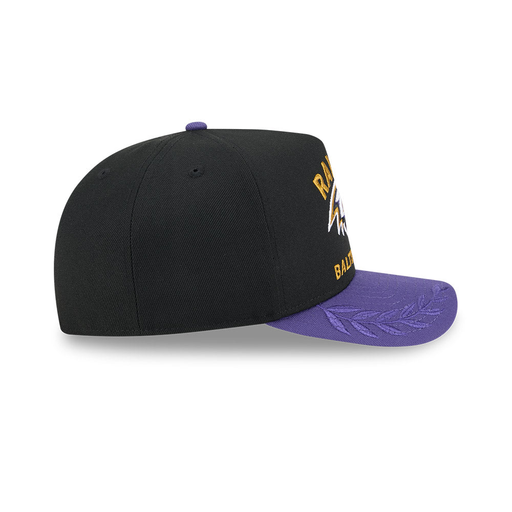 Baltimore Ravens New Era 2025 NFL Draft On Stage A-Frame 59FIFTY Fitted Hat - Black/Purple