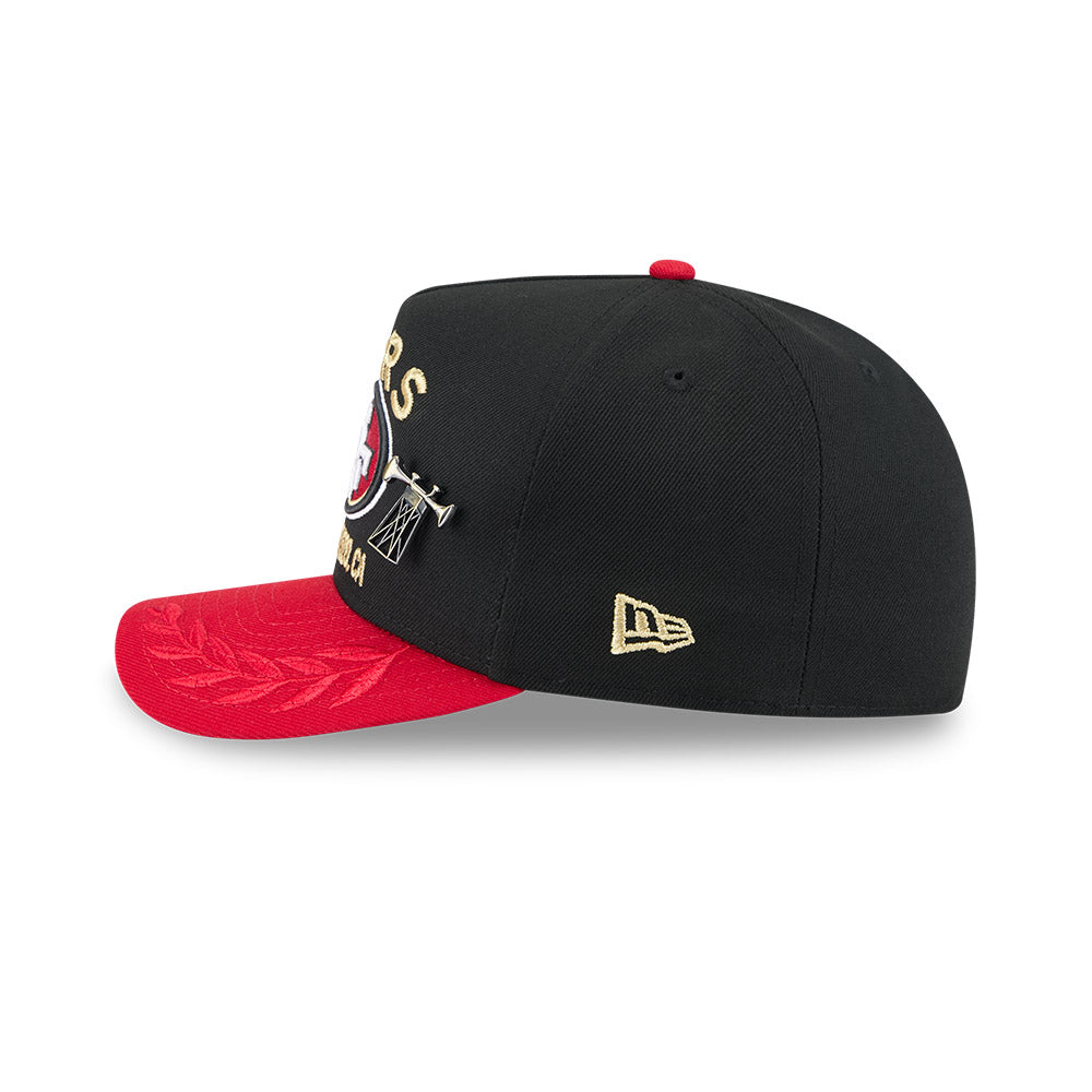 San Francisco 49ers New Era 2025 NFL Draft On Stage A-Frame 59FIFTY Fitted Hat - Black/Red