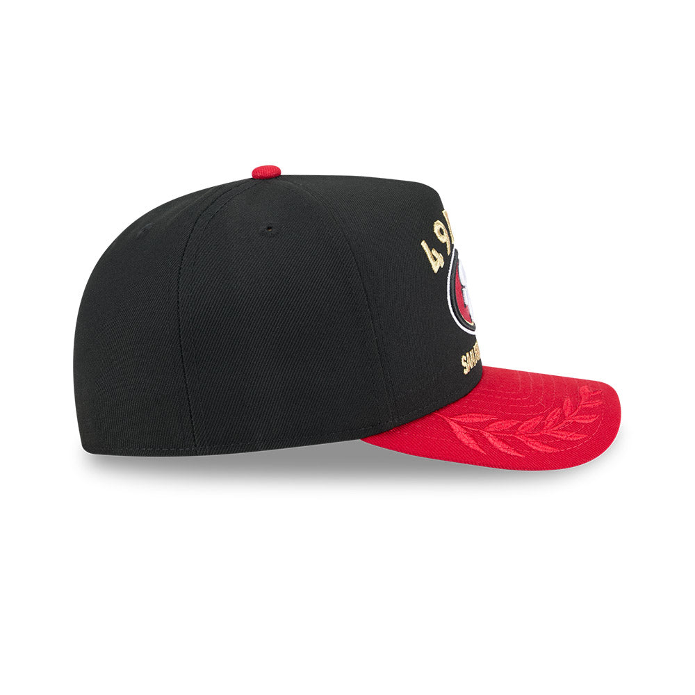 San Francisco 49ers New Era 2025 NFL Draft On Stage A-Frame 59FIFTY Fitted Hat - Black/Red