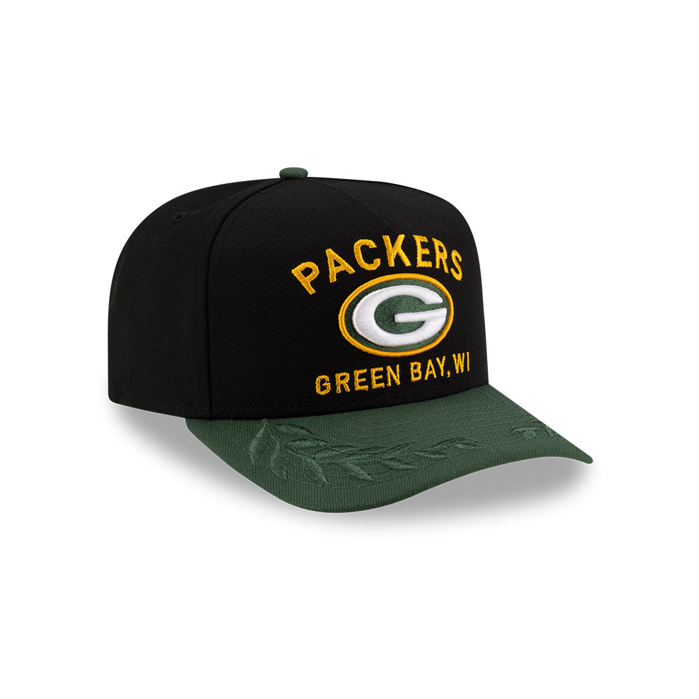 Green Bay Packers New Era 2025 NFL Draft A-Frame 9FIFTY Snapback Hat - Black/Green