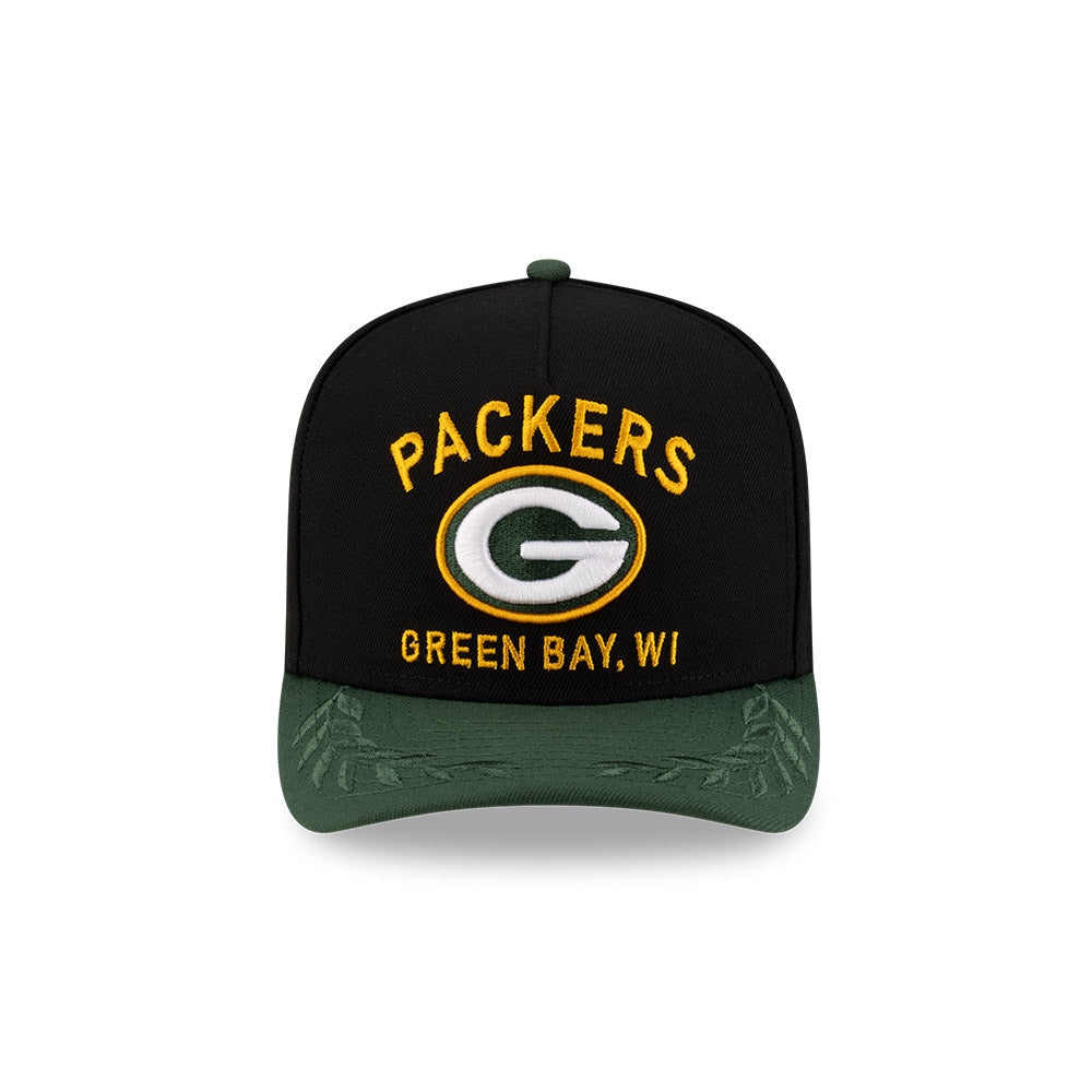 Green Bay Packers New Era 2025 NFL Draft A-Frame 9FIFTY Snapback Hat - Black/Green