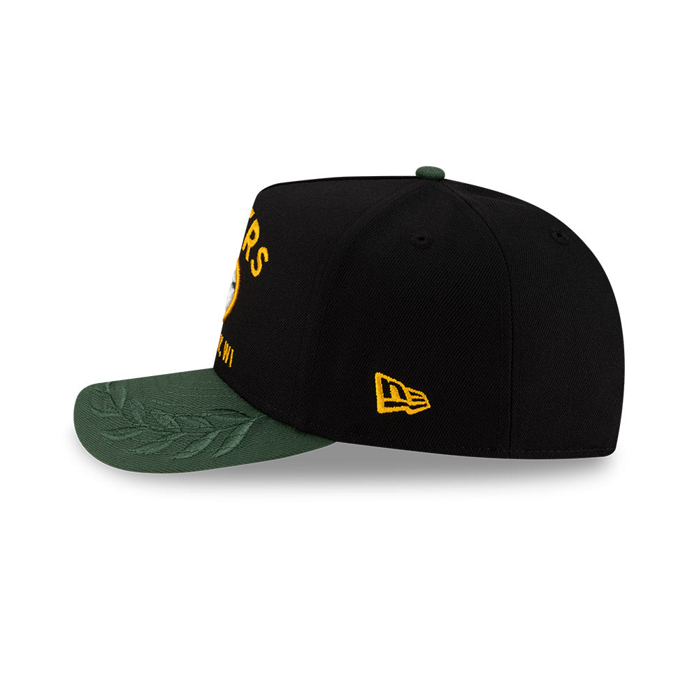 Green Bay Packers New Era 2025 NFL Draft A-Frame 9FIFTY Snapback Hat - Black/Green