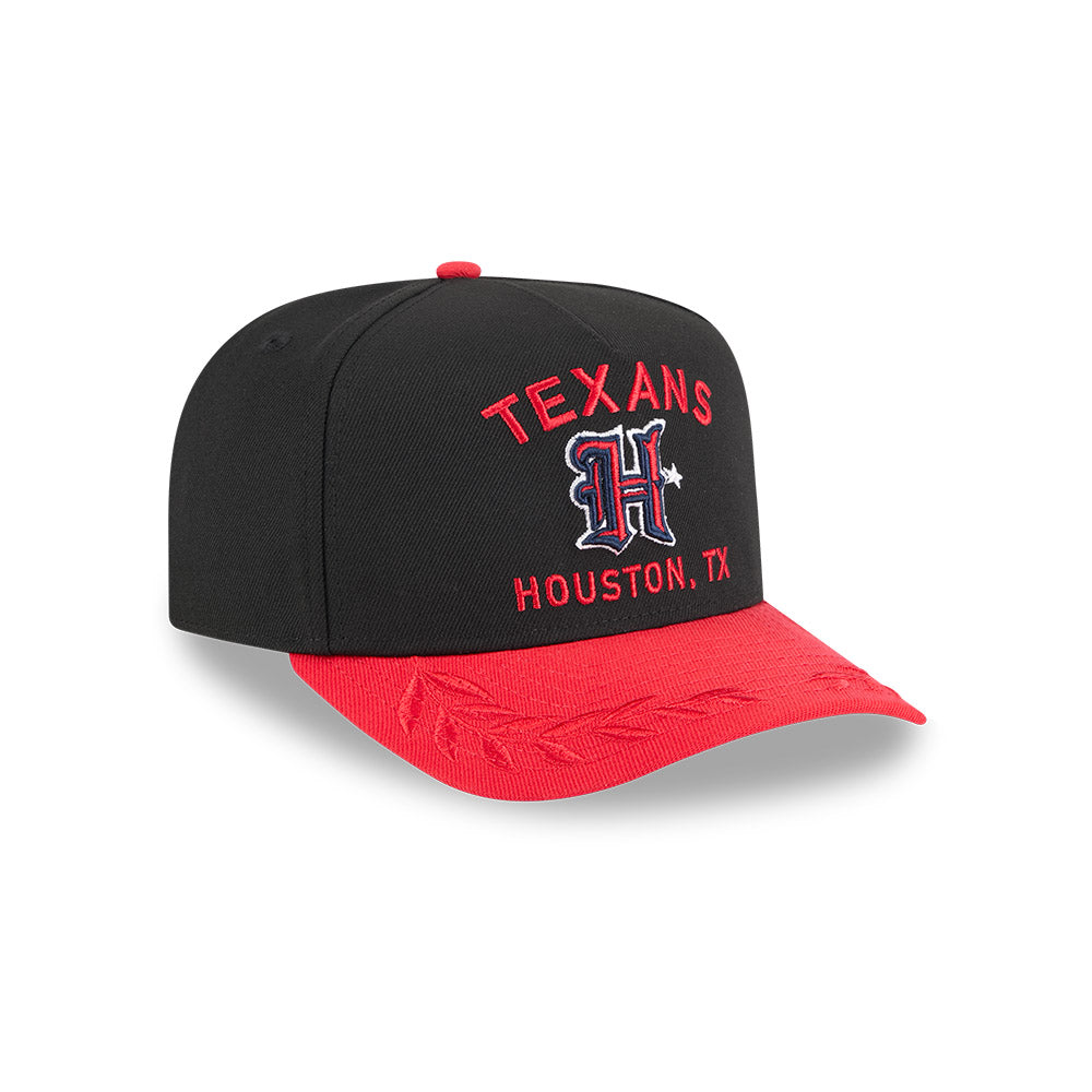 Houston Texans New Era 2025 NFL Draft A-Frame 9FIFTY Snapback Hat - Black/Red