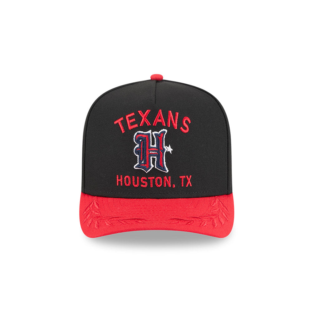 Houston Texans New Era 2025 NFL Draft A-Frame 9FIFTY Snapback Hat - Black/Red