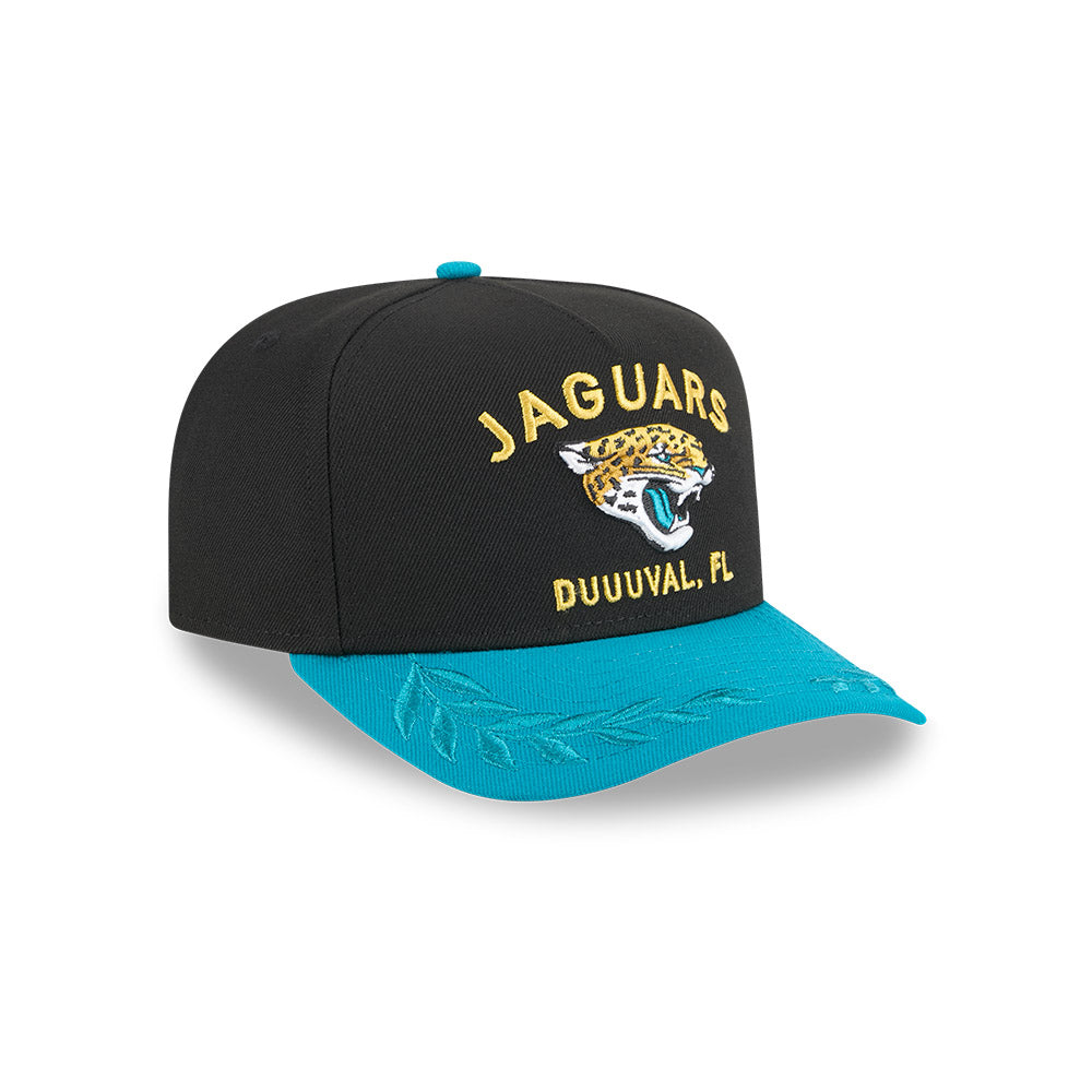 Jacksonville Jaguars New Era 2025 NFL Draft A-Frame 9FIFTY Snapback Hat - Black/Teal