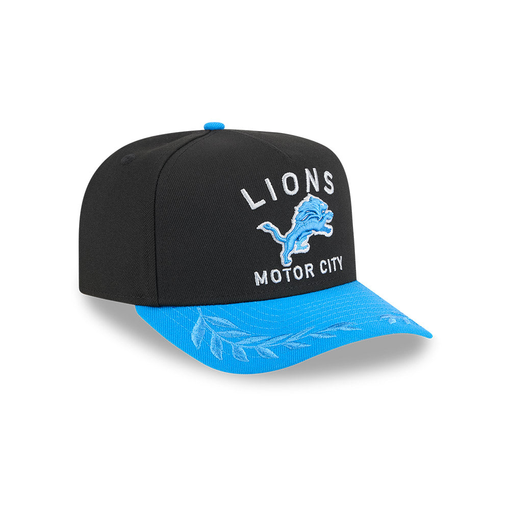 Detroit Lions New Era 2025 NFL Draft A-Frame 9FIFTY Snapback Hat - Black/Blue