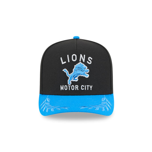 Detroit Lions New Era 2025 NFL Draft A-Frame 9FIFTY Snapback Hat - Black/Blue