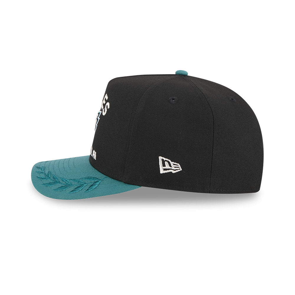 Philadelphia Eagles New Era 2025 NFL Draft A-Frame 9FIFTY Snapback Hat - Black/Green