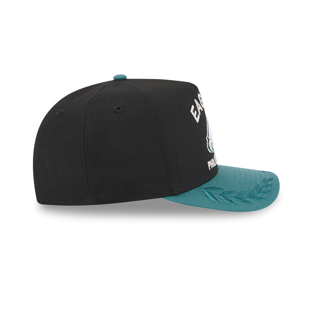 Philadelphia Eagles New Era 2025 NFL Draft A-Frame 9FIFTY Snapback Hat - Black/Green