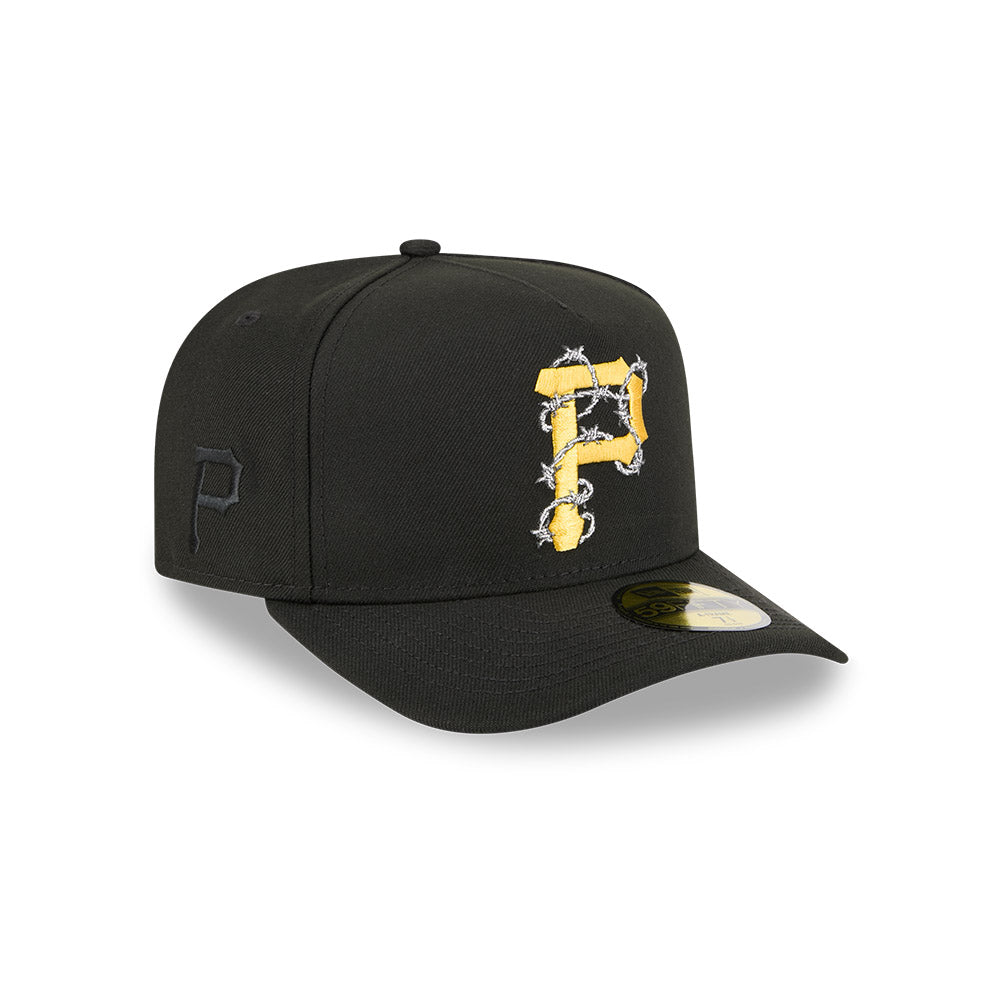 Pittsburgh Pirates New Era FENCE Exclusive A-Frame 59Fifty Fitted Hat - Black