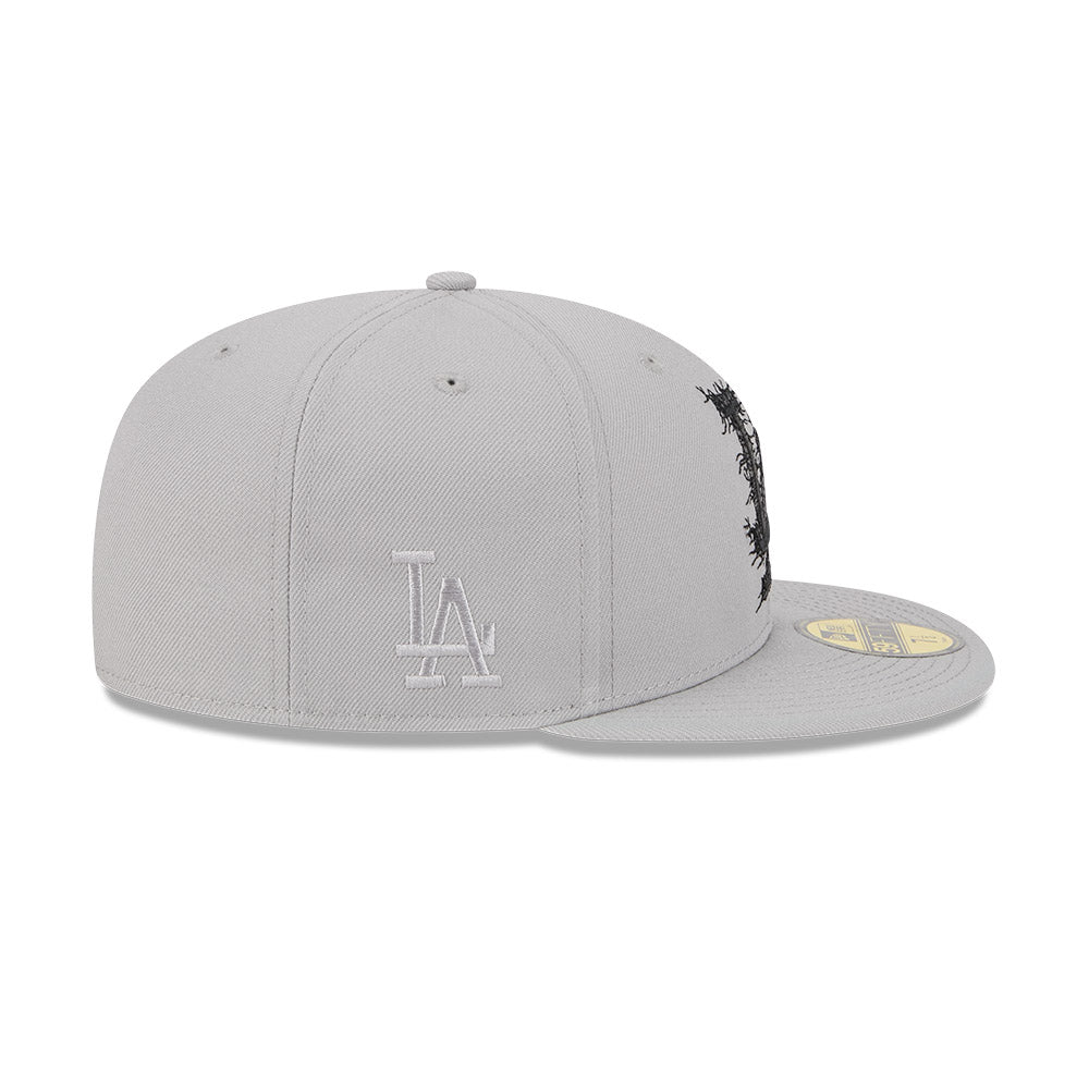 Los Angeles Dodgers New Era CRACKED Exclusive 59Fifty Fitted Hat - Gray