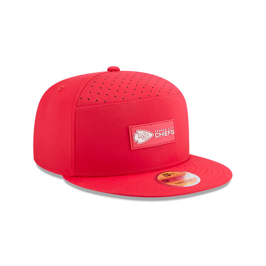Kansas City Chiefs New Era 2025 Sideline Split Panel 9FIFTY Snapback Hat - Red