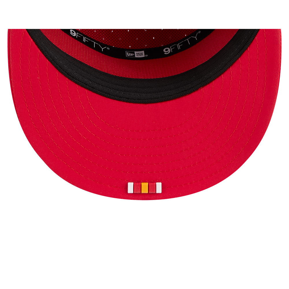 Kansas City Chiefs New Era 2025 Sideline Split Panel 9FIFTY Snapback Hat - Red