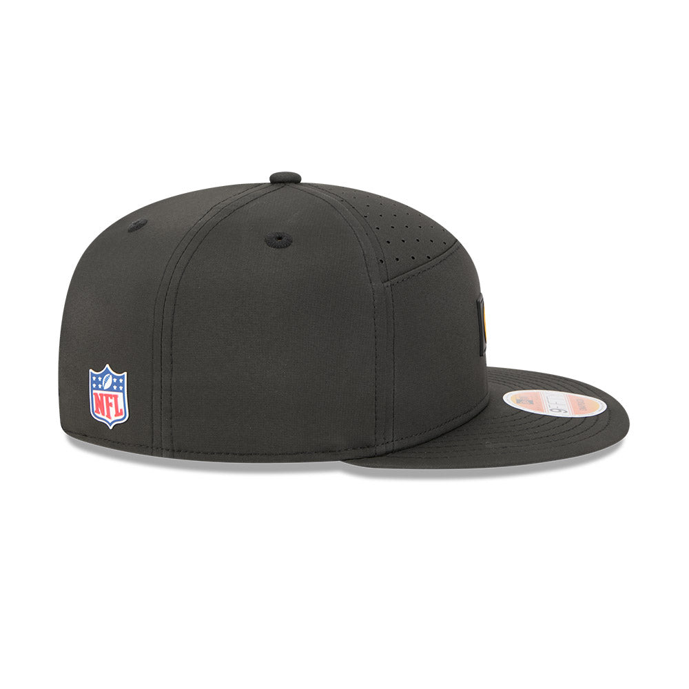 Pittsburgh Steelers New Era 2025 Sideline Split Panel 9FIFTY Snapback Hat - Black