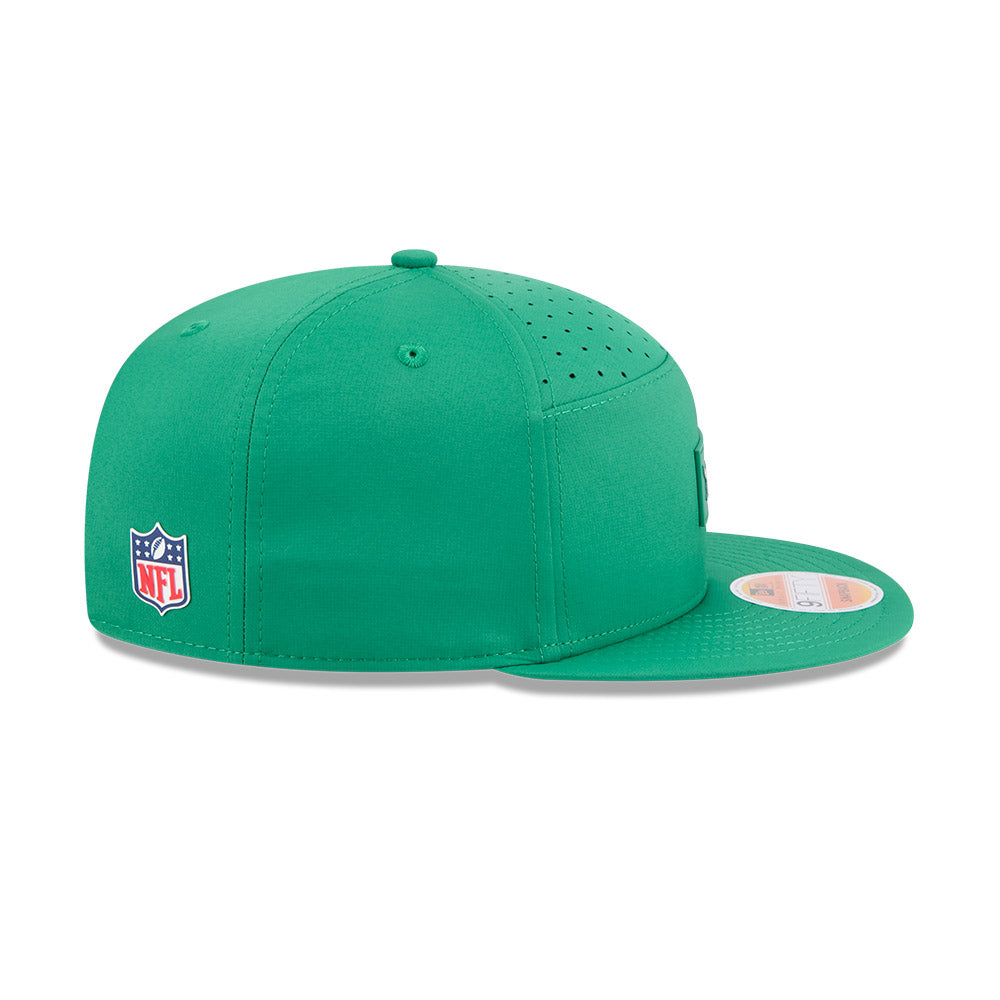 Philadelphia Eagles New Era 2025 Sideline Split Panel 9FIFTY Snapback Hat - Kelly Green