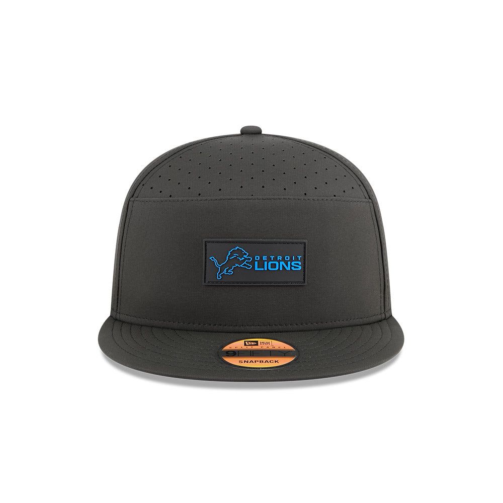Detroit Lions New Era 2025 Sideline Split Panel 9FIFTY Snapback Hat - Black