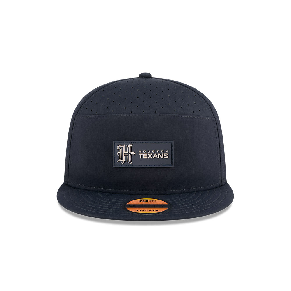 Houston Texans New Era 2025 Sideline Split Panel 9FIFTY Snapback Hat - Navy