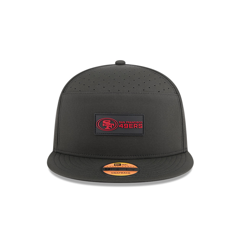 San Francisco 49ers New Era 2025 Sideline Split Panel 9FIFTY Snapback Hat - Black