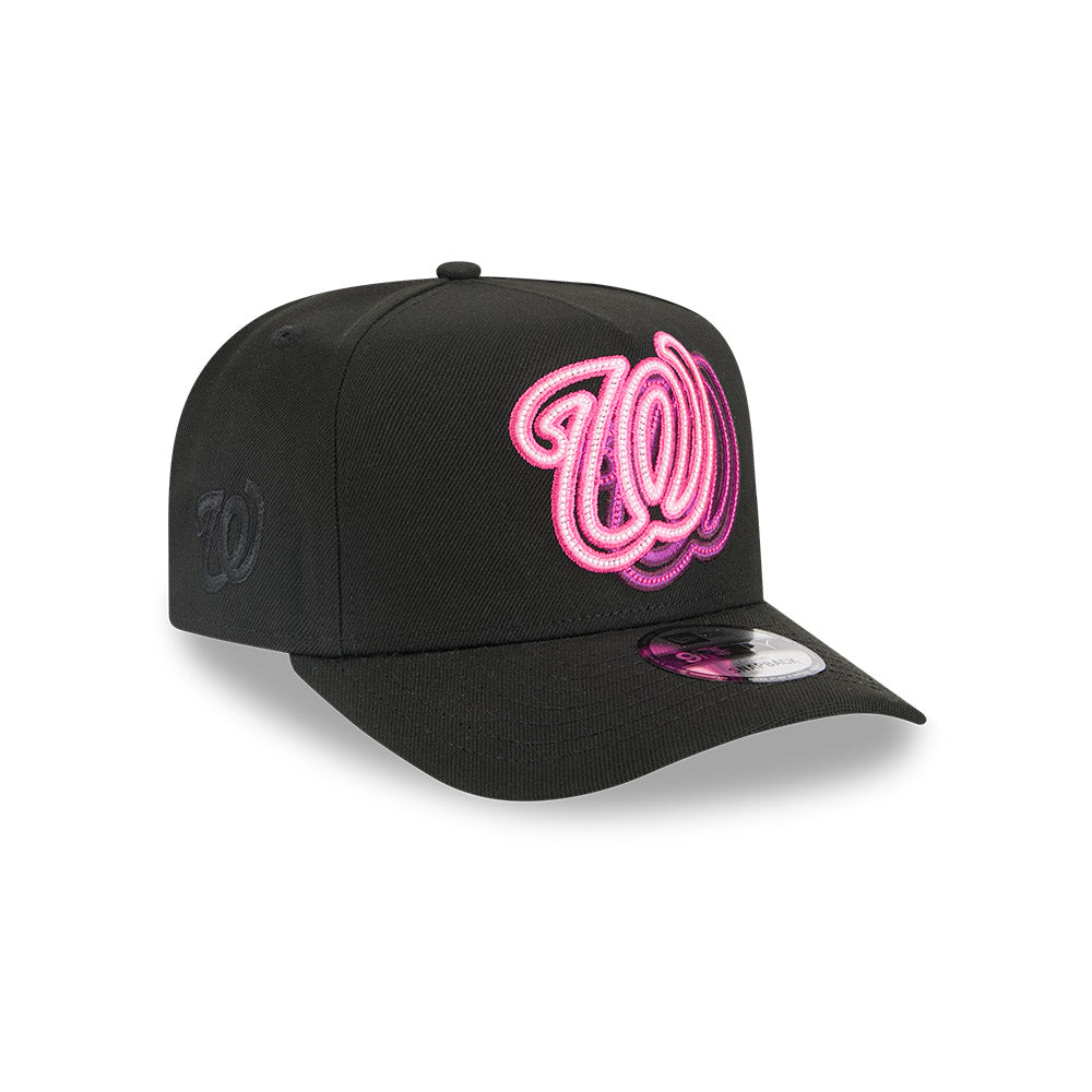 Washington Nationals New Era NEON A-Frame 9Fifty Snapback MLB Hat - Black/Pink
