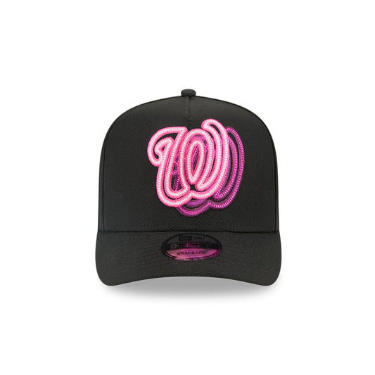 Washington Nationals New Era NEON A-Frame 9Fifty Snapback MLB Hat - Black/Pink