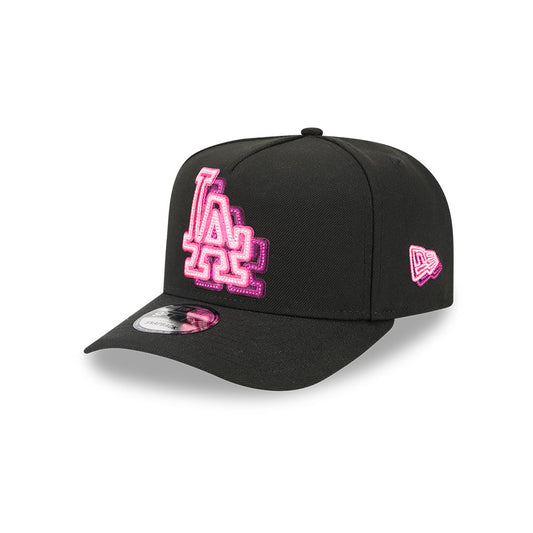 Los Angeles Dodgers New Era NEON A-Frame 9Fifty Snapback MLB Hat - Black/Pink