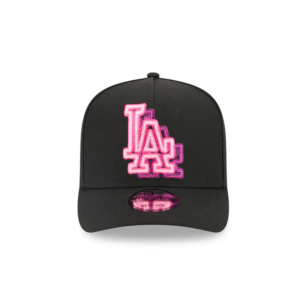 Los Angeles Dodgers New Era NEON A-Frame 9Fifty Snapback MLB Hat - Black/Pink