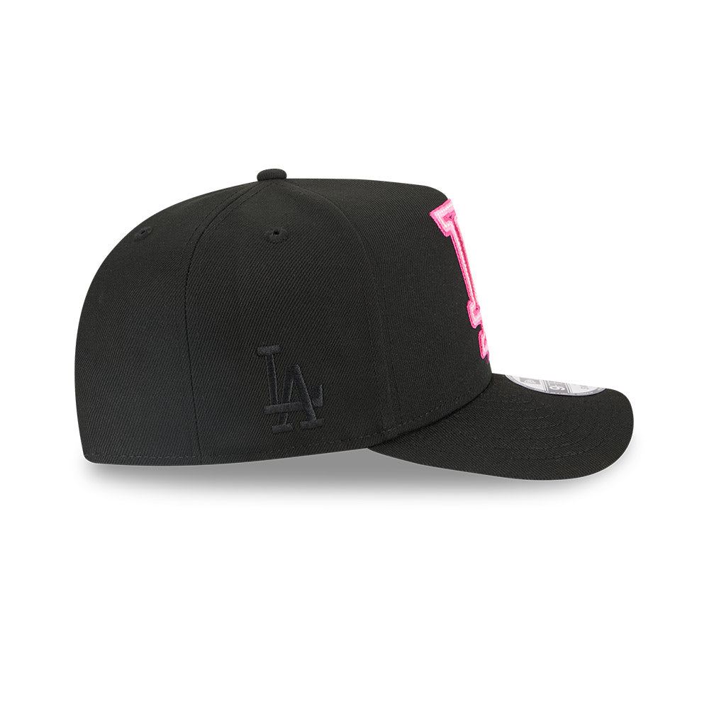 Los Angeles Dodgers New Era NEON A-Frame 9Fifty Snapback MLB Hat - Black/Pink