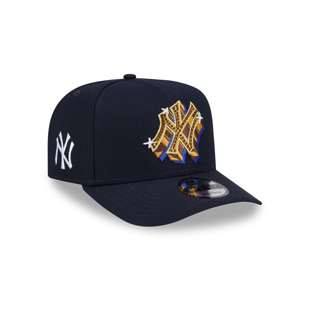New York Yankees New Era EMBLEM A-Frame 9Fifty Snapback MLB Hat - Navy