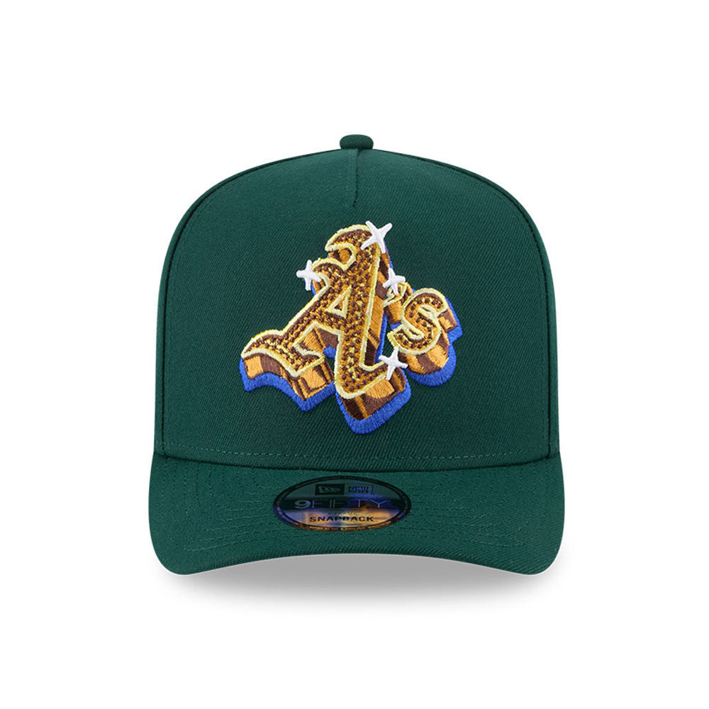 Oakland Athletics New Era EMBLEM A-Frame 9Fifty Snapback MLB Hat - Dark Green