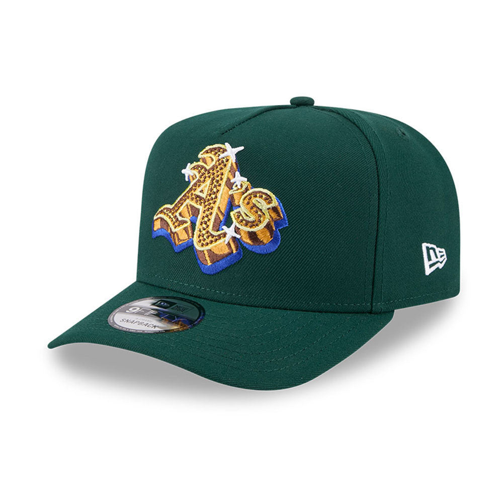 Oakland Athletics New Era EMBLEM A-Frame 9Fifty Snapback MLB Hat - Dark Green