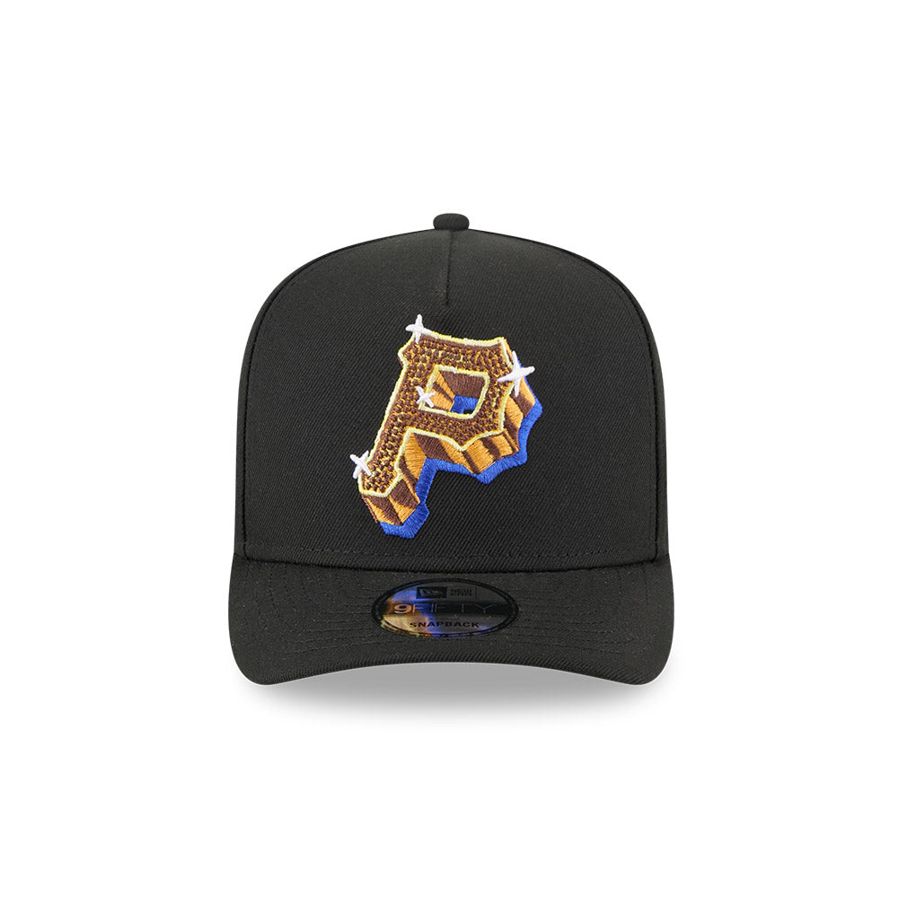 Pittsburgh Piratres New Era EMBLEM A-Frame 9Fifty Snapback MLB Hat - Black