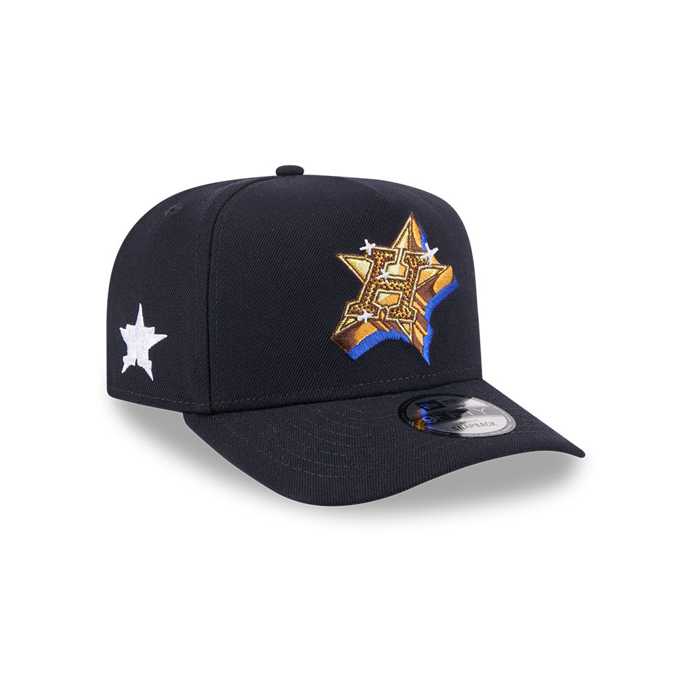 Houton Astros New Era EMBLEM A-Frame 9Fifty Snapback MLB Hat - Navy