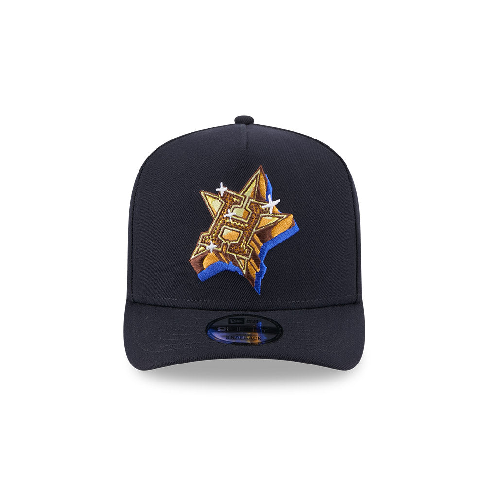 Houton Astros New Era EMBLEM A-Frame 9Fifty Snapback MLB Hat - Navy