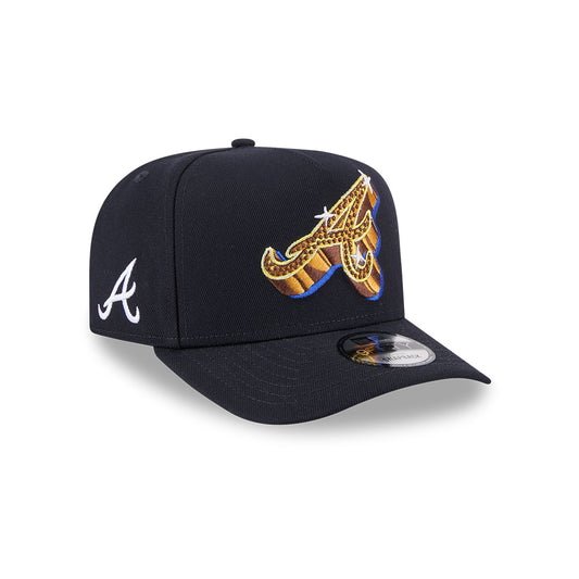Atlata Braves New Era EMBLEM A-Frame 9Fifty Snapback MLB Hat - Navy