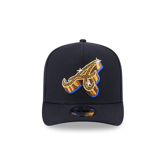 Atlata Braves New Era EMBLEM A-Frame 9Fifty Snapback MLB Hat - Navy