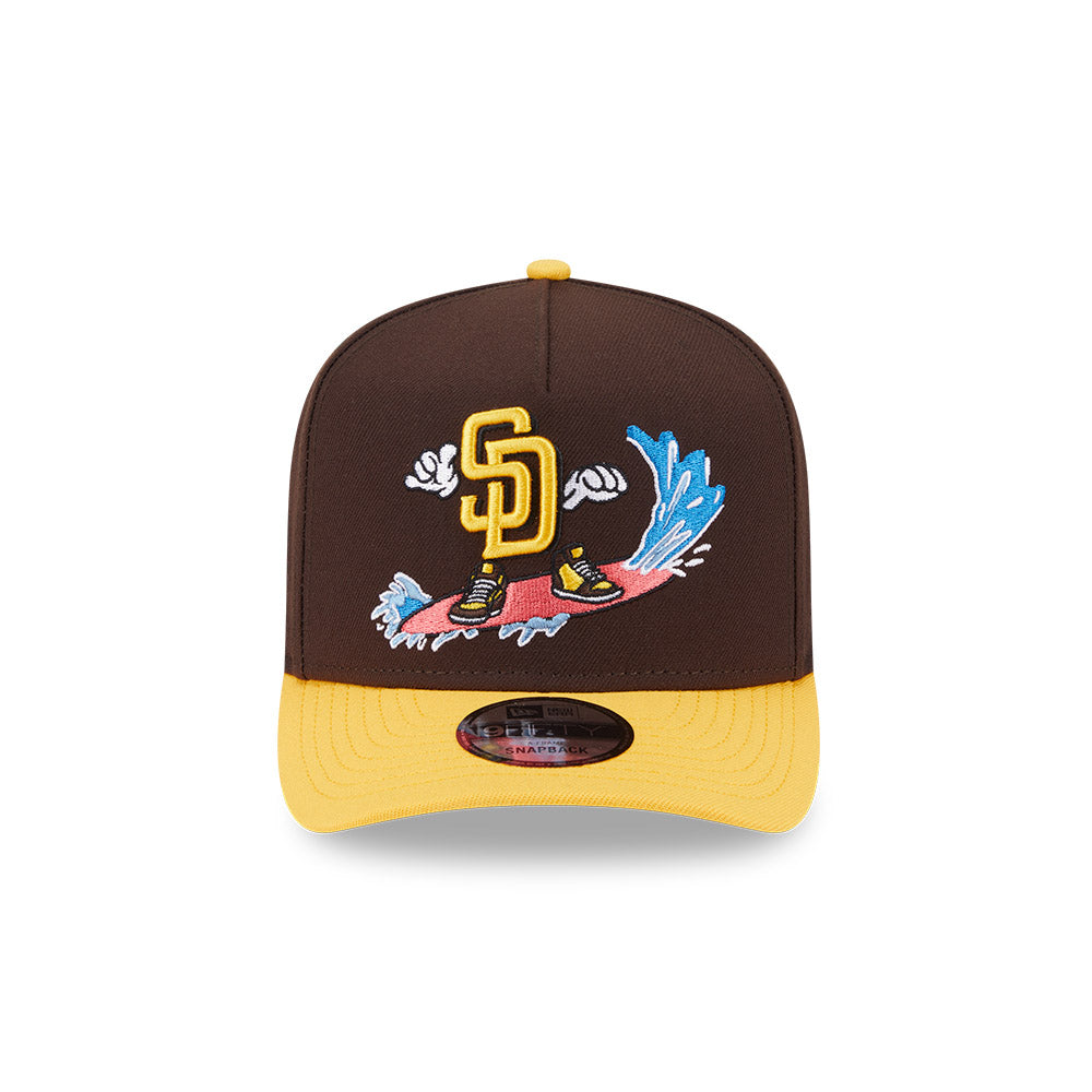 San Diego Padres New Era CARTOON SERIES A-Frame 9Fifty Snapback MLB Hat - Brown/Yellow