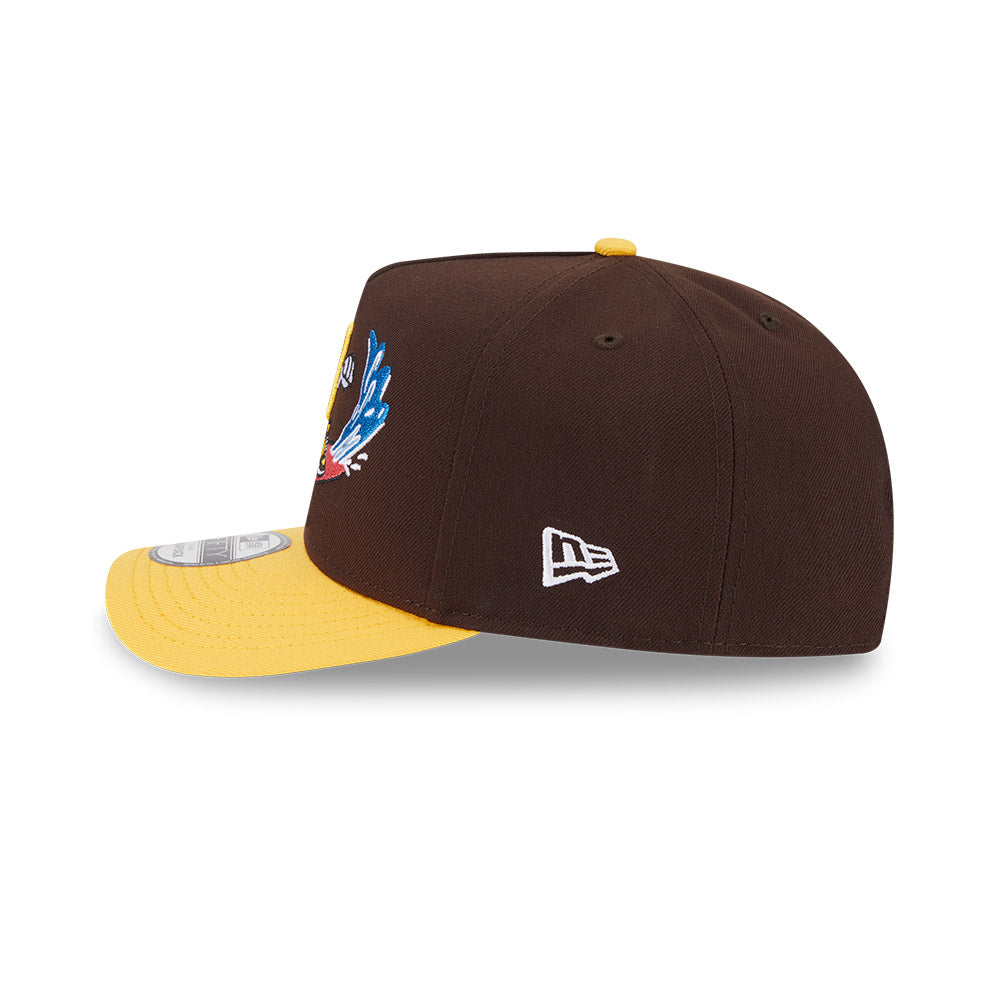San Diego Padres New Era CARTOON SERIES A-Frame 9Fifty Snapback MLB Hat - Brown/Yellow
