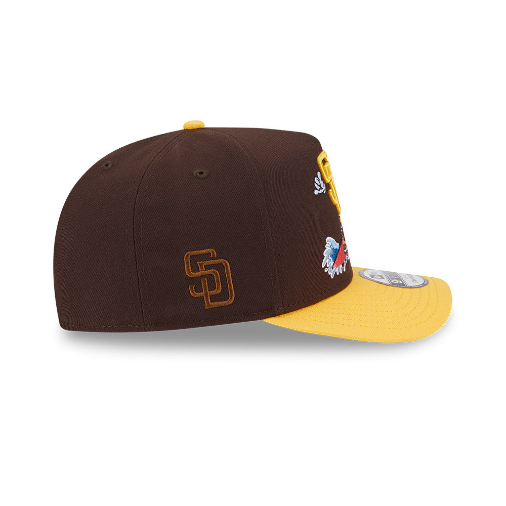 San Diego Padres New Era CARTOON SERIES A-Frame 9Fifty Snapback MLB Hat - Brown/Yellow
