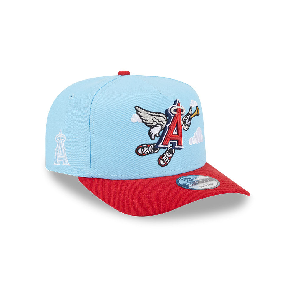 Anaheim Angels New Era CARTOON SERIES A-Frame 9Fifty Snapback MLB Hat - Sky/Red