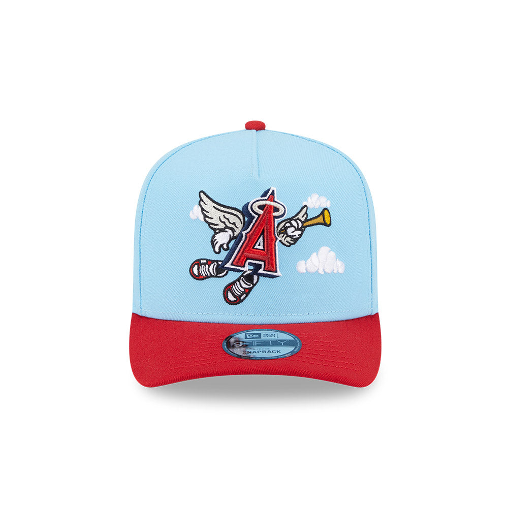 Anaheim Angels New Era CARTOON SERIES A-Frame 9Fifty Snapback MLB Hat - Sky/Red