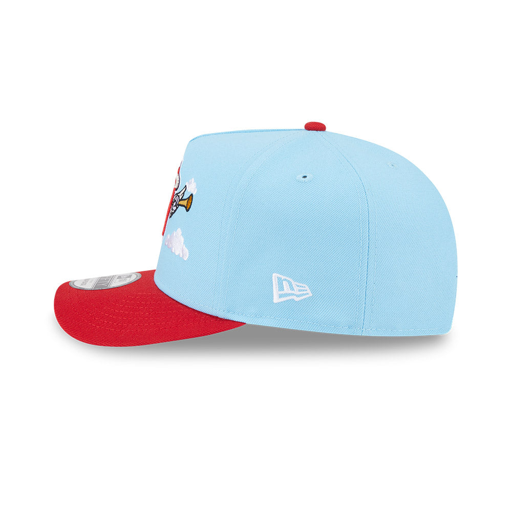 Anaheim Angels New Era CARTOON SERIES A-Frame 9Fifty Snapback MLB Hat - Sky/Red
