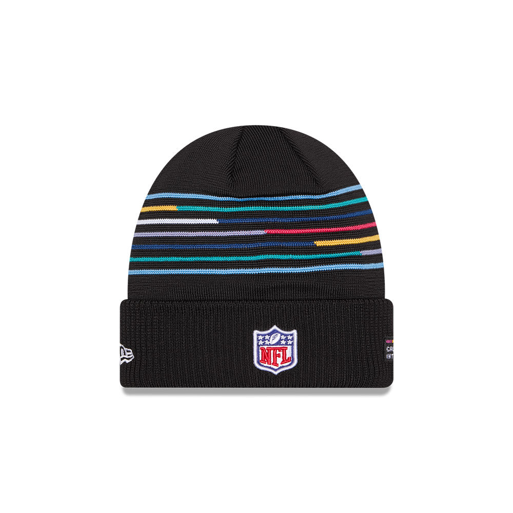 Pittsburgh Steelers New Era 2025 NFL Crucial Catch Cuffed Knit Hat - Black
