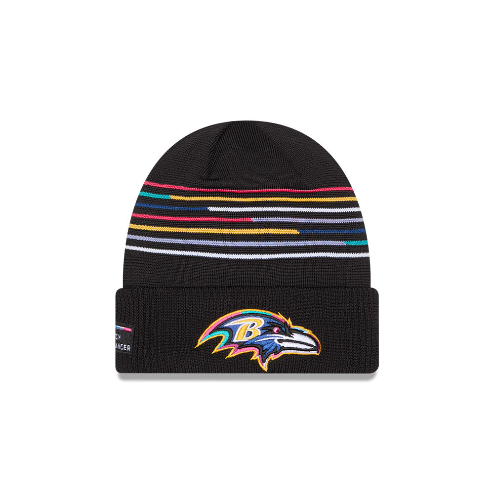 Baltimore Ravens New Era 2025 NFL Crucial Catch Cuffed Knit Hat - Black