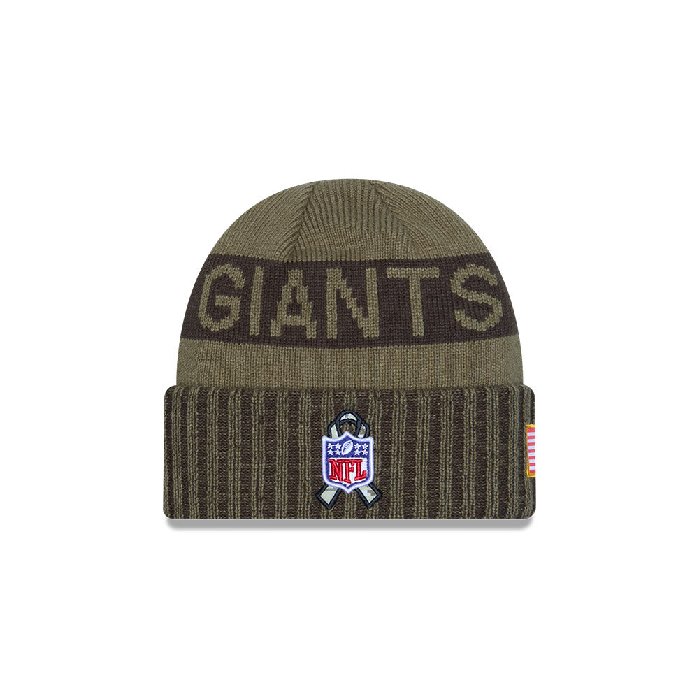 New York Giants New Era 2025 Salute to Service Cuffed Knit Hat - Dark Green