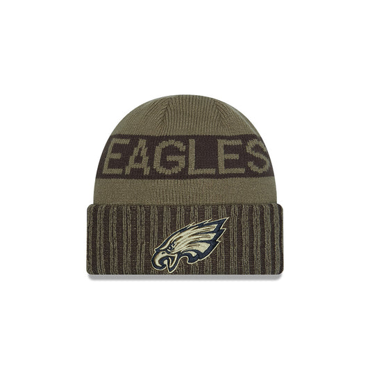 Philadelphia Eagles New Era 2025 Salute to Service Cuffed Knit Hat - Dark Green