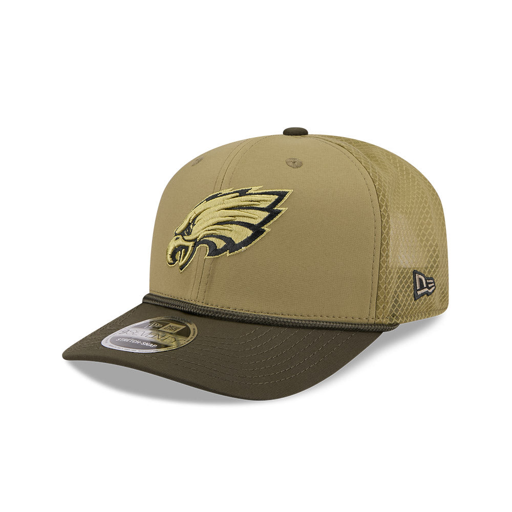 Philadelphia Eagles New Era 2025 Salute to Service 9SEVENTY Adjustable Hat - Green