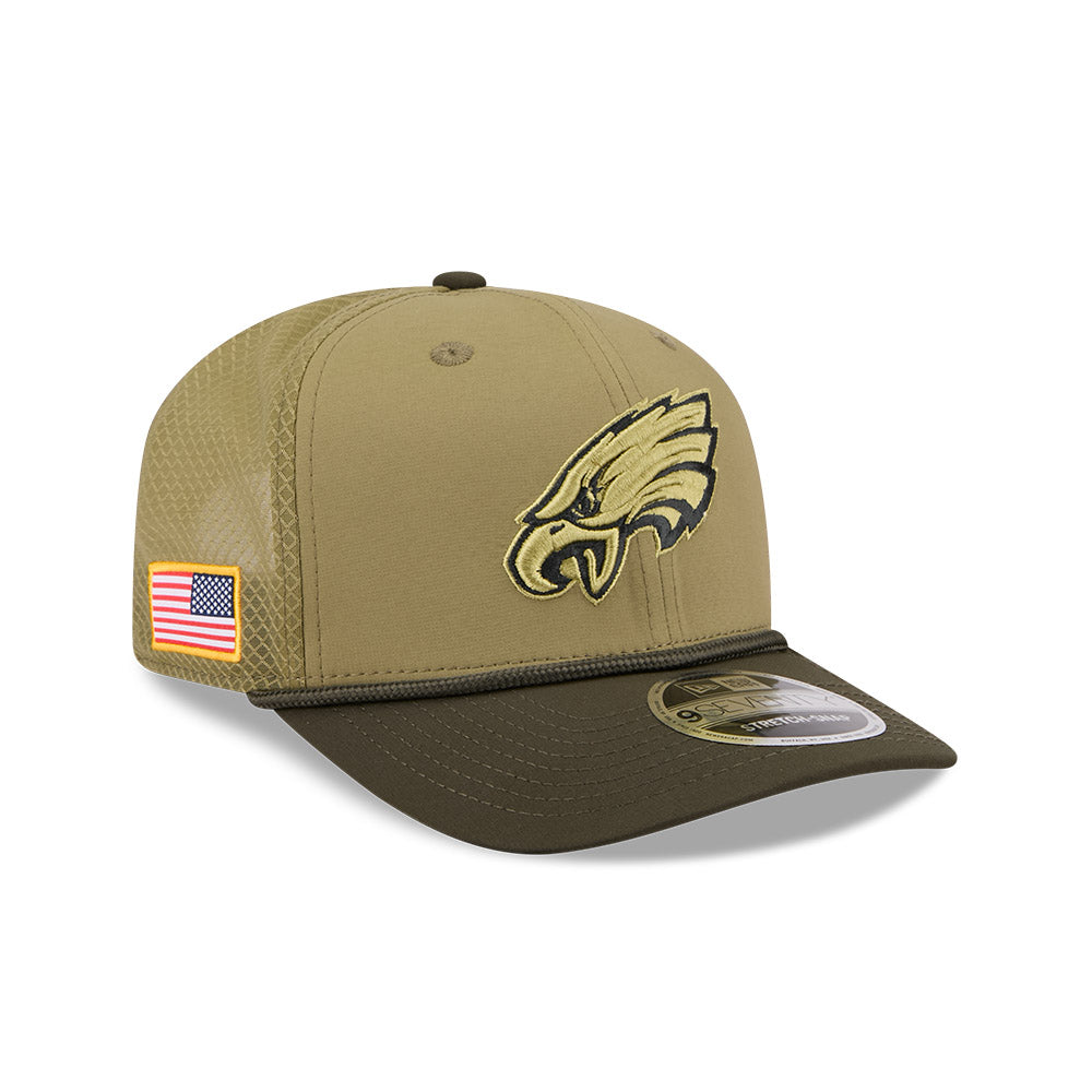 Philadelphia Eagles New Era 2025 Salute to Service 9SEVENTY Adjustable Hat - Green