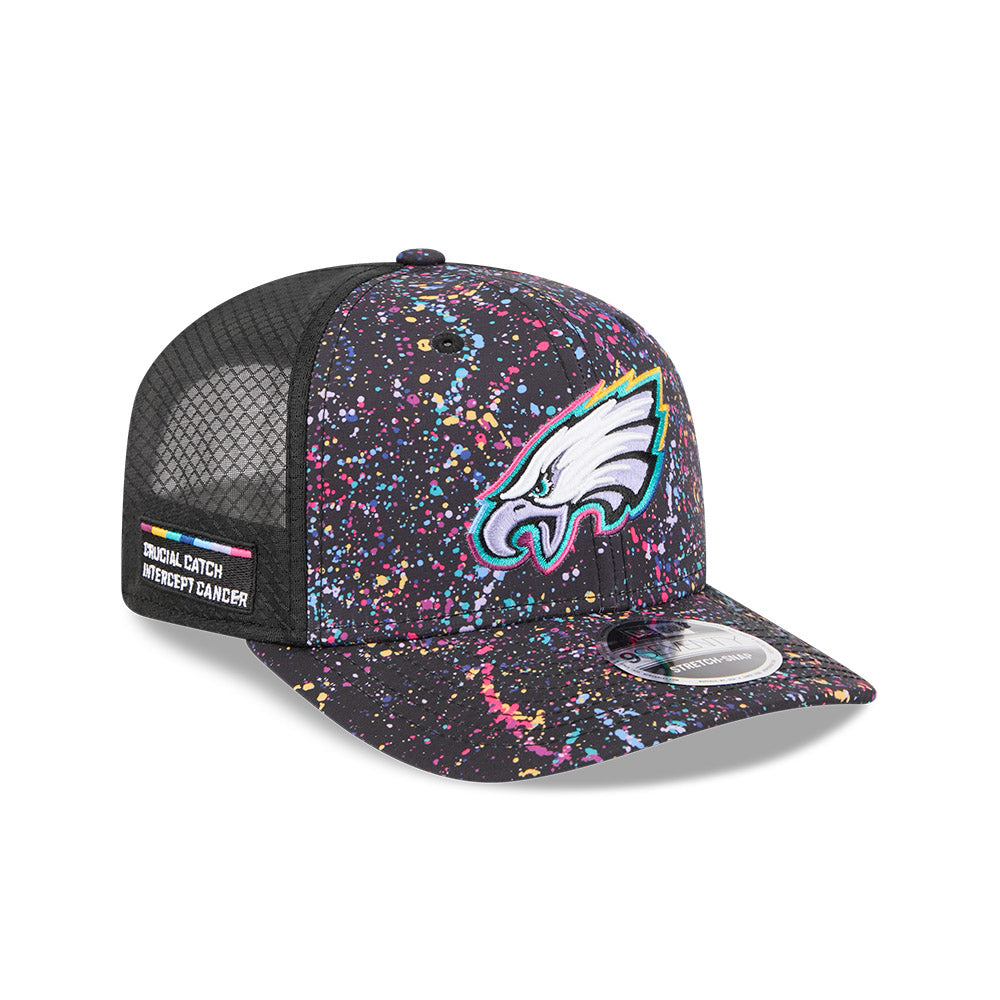 Philadelphia Eagles New Era 2025 NFL Crucial Catch 9SEVENTY Adjustable Hat - Black