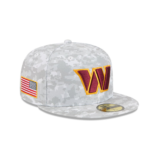 Washington Commanders New Era 2025 Salute to Service Fan Pack 59FIFTY Fitted Hat - White/Gray