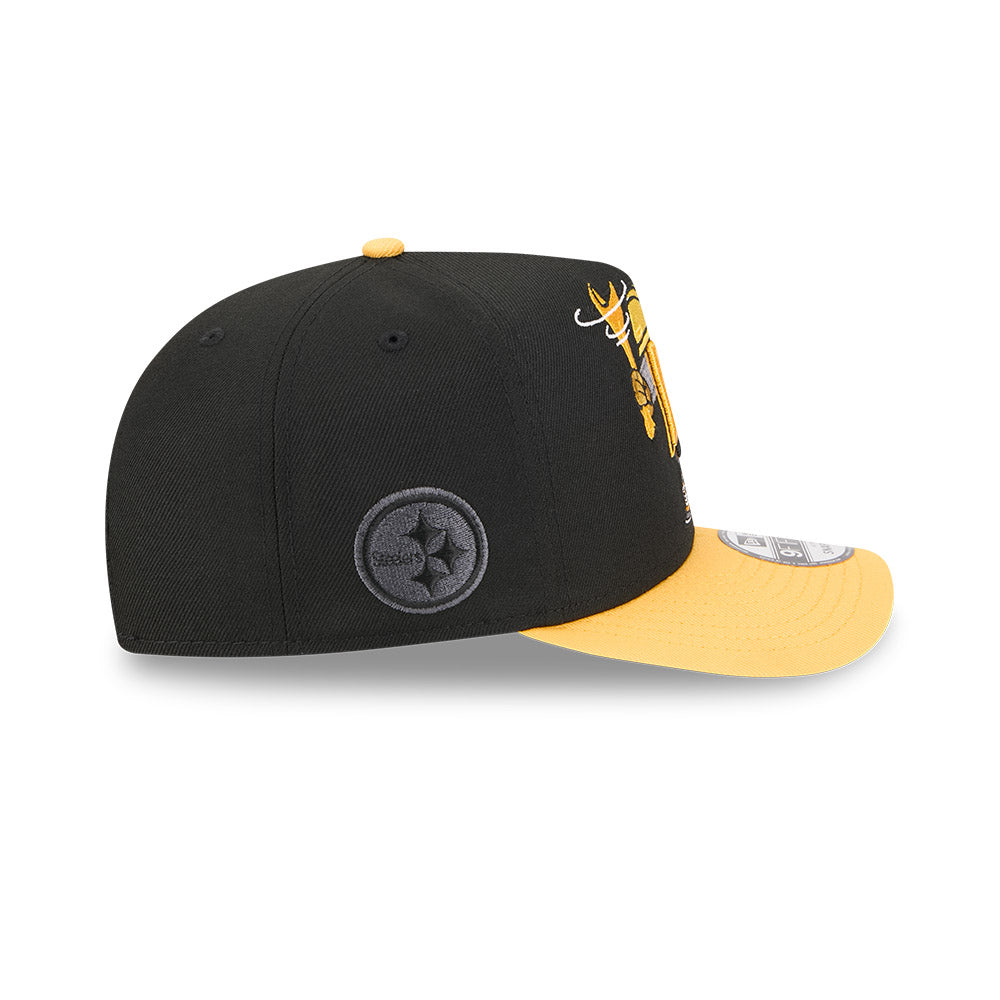 Pittsburgh Steelers New Era CARTOON SERIES 9FIFTY A-Frame Snapback NFL Hat - Black/Yellow